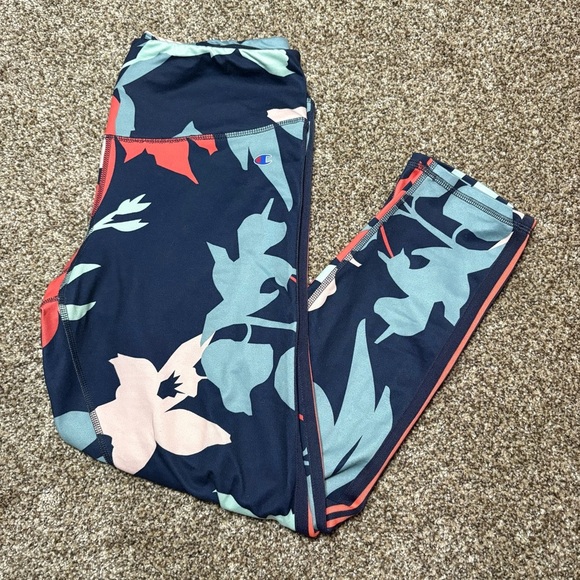 Champion Navy and Coral Floral Leggings - Picture 2 of 10